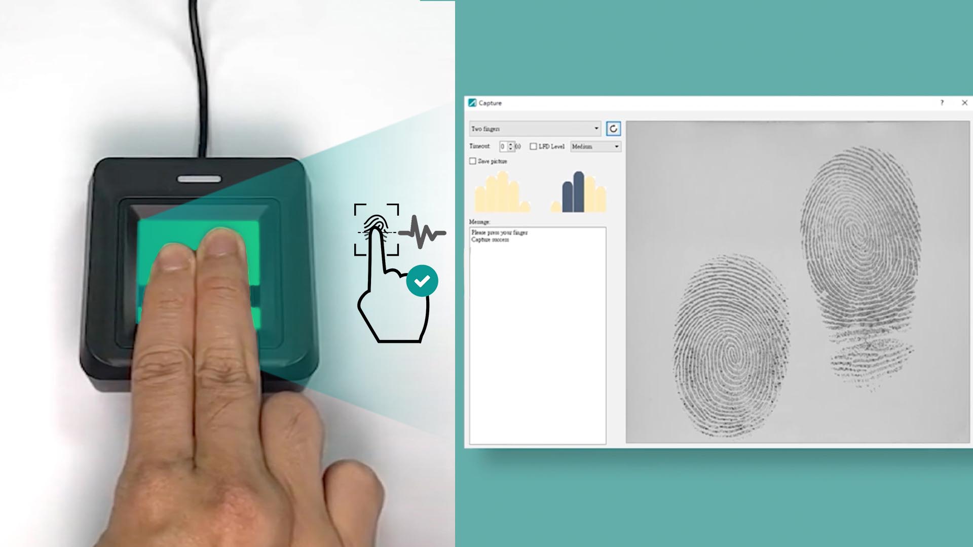 A800 | FBI Appendix F FAP 45 Dual Finger Scanner - ARATEK